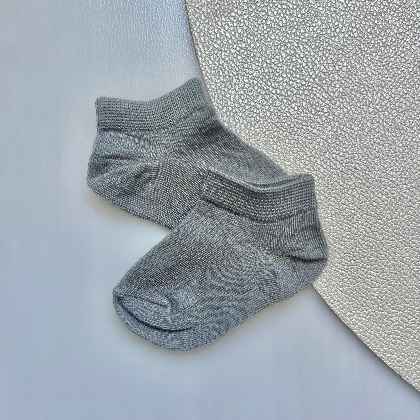 Chaussettes bébé - Gris/Noir - Brodée initiales