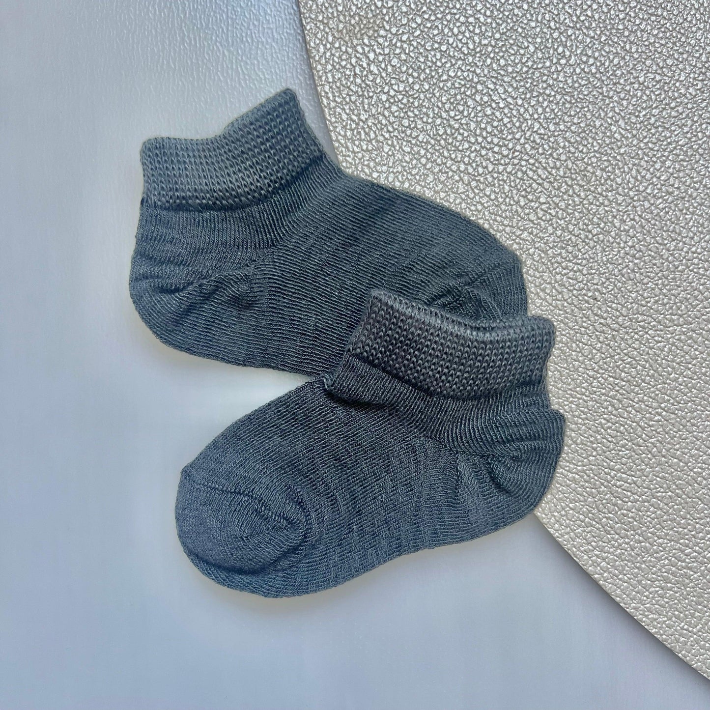 Chaussettes bébé - Gris/Noir - Brodée initiales