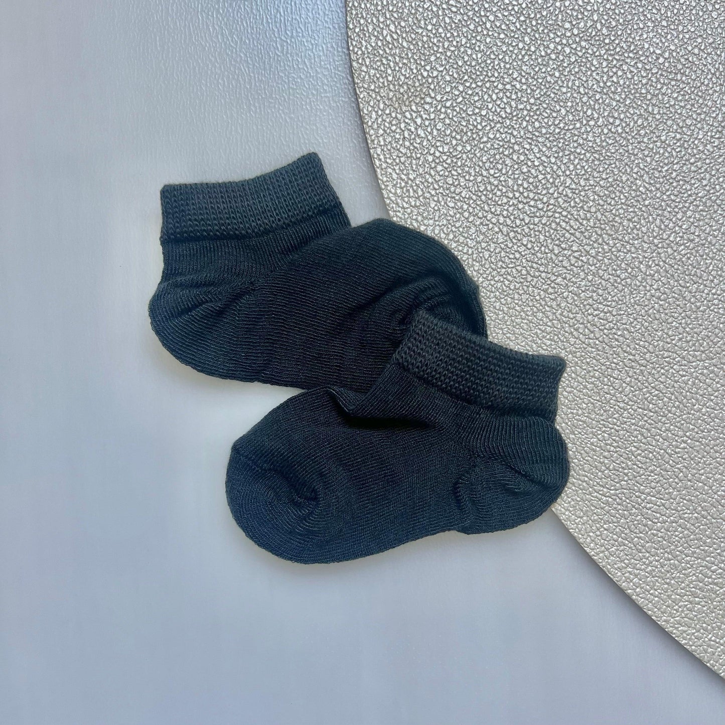 Chaussettes bébé - Gris/Noir - Brodée initiales